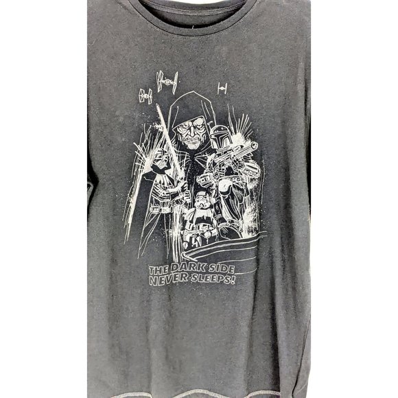 Disney Parks black Star Wars The Dark Side Never Sleeps graphic tee tshirt M - Picture 3 of 4